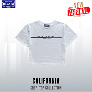 AQUANINE เสื้อครอป ผู้หญิง รุ่น CALIFORNIA เสื้อยืดคอกลม สตรีทมินิมอล ลิขสิทธิ์แท้