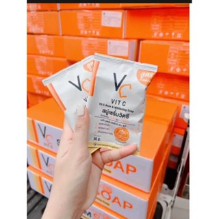 สบู่น้องฉัตร สบู่เชรั่มวิตชี สบู่วิตชี Vit C Ancae &amp; hitening soap vict csoap (30g ) ชว่ยให้หน้าขาวใส ลดจุดด่างดำ รอยสิว