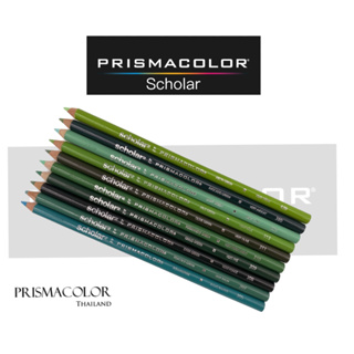 ดินสอสี Prismacolor รุ่น Scholar จำหน่ายแบบแยกแท่ง กลุ่มสีเขียว