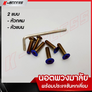 นอตพวงมาลัย สีไทเทเนียม มีทั้ง หัวแบน และหัวกลม พร้อมประแจขั…