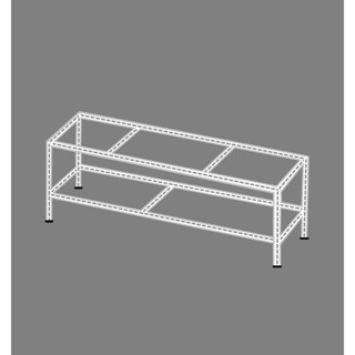 ชั้นวางตู้หนังสือยกพื้นโครงปล่าวทำจากเหล็กฉากเจาะรู∟1½*1½"หนา1.8㎜.