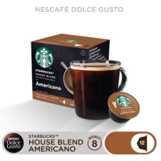 🌸ราคาโดนใจ 🌸Exp. 06/24  STARBUCKS BY NESCAFE DOLCE GUSTO เนสกาแฟ โดลเช่ กุสโต้ แคปซูลกาแฟ  Americano 12แคปซูล/กล่อง