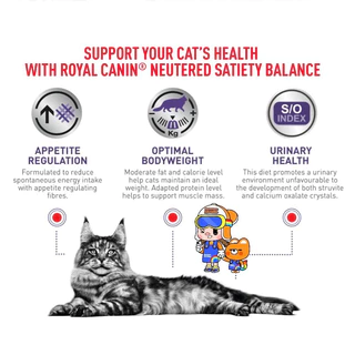 Royal Canin Neutered Satiety Balance 8kg รอยัลคานิน สำหรับแมวทำหมัน ตัวผู้และตัวเมีย ขนาด 8 กิโลกรัม