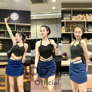 💋พร้อมส่ง💋 กระโปรง y2k ผูกเอว ทรงสวยพรางหุ่น ผ้ายีนอย่างดี