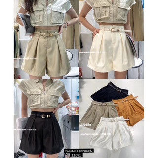 🇰🇷New🇰🇷  Korea highwaist short pants With belt รุ่นใหม่มาแล้วค้า กับขาสั้นเอวสูงงานสวย งานเกรดพรีเมียมเลยค่า