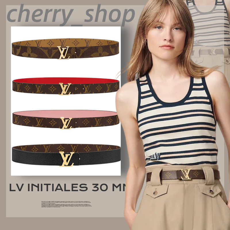 🍒หลุยส์วิตตอง Louis Vuitton LV INITIALES 30MM BELT LV🍒ส่งแฟน /เข็มขัด/ผู้หญิง