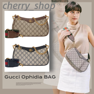 🍒กุชชี่ Gucci  Ophidia small handbag สำหรับผู้หญิง / กระเป๋าถือ / กระเป๋าสะพายไหล่🍒