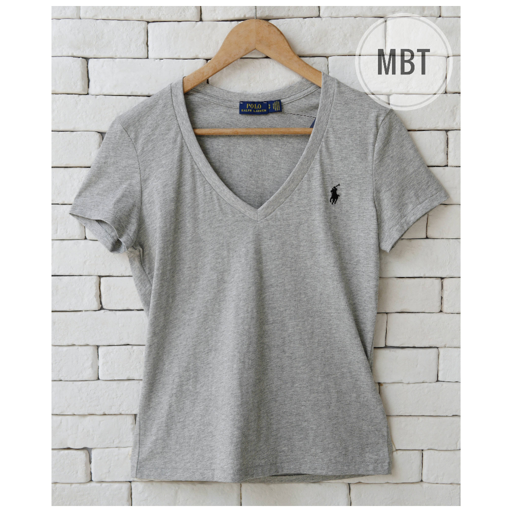POLO RALPH LAUREN COTTON JERSEY V-NECK TEE #เสื้อยืดผู้หญิง