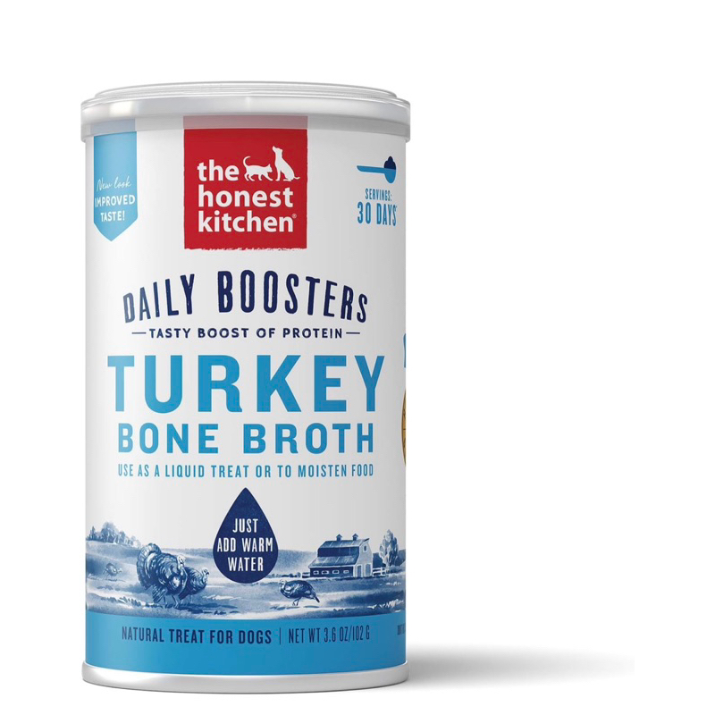 * (102 g) น้ำซุปรสไก่งวง The Honest Kitchen Daily Boosters: Instant Turkey Bone Broth With Turmeric, 3.6 Oz