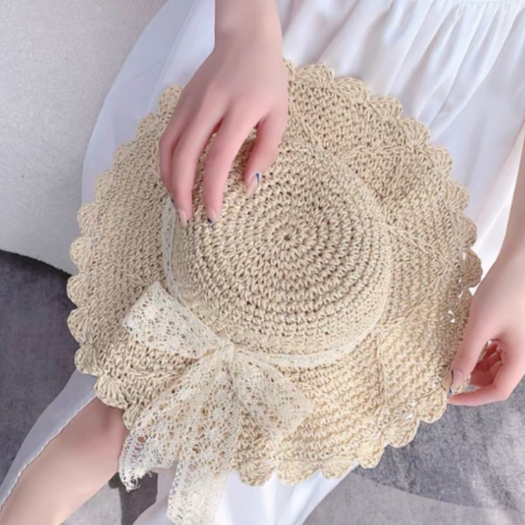 หมวกสาน หมวกแฮนด์เมดปีกกว้างบังแดดได้ พร้อมส่งจากไทย S-034