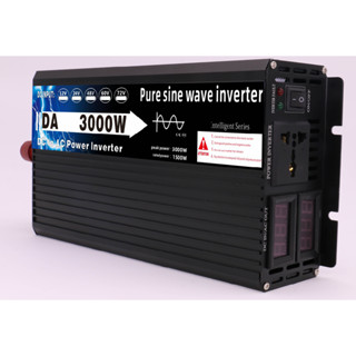 อินเวอร์เตอร์ เพียวซายเวฟ 3000w 12v/24v Inverter pure sine wave 12V/24V ถึง 220V เครื่องแปลงไฟ 2หน้าจอ 2พัดลม สินค้าราคา