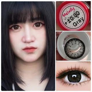 คอนแทคเลนส์ บิ๊กอาย รุ่น Melody เทา/ตาล Gray/Brown มีค่าสายตา (0.00)-(-10.00)