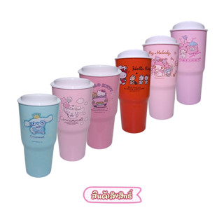 Cup Coffe My Melody Rose Sanrio แก้วน้ำพลาสติก แก้วกาแฟ ลายการ์ตูนซานริโอ ขนาด 18 ออนซ์ เฮลโลคิตตี้