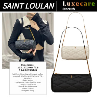 วายเอสแอล แซงต์ โลรองต์👜Yves Saint Laurent SADE MINI Women/Shoulder Bag กระเป๋าโซ่/กระเป๋าทรงกระบอก/กระเป๋า YSL