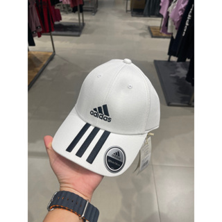 adidas 🧢หมวกสีขาวโลโก้สามขีด