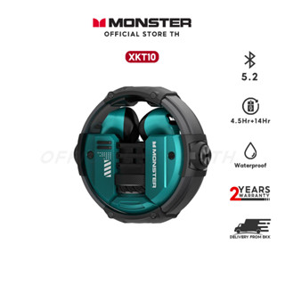 Monster XKT10 ชุดหูฟังบลูทูธไร้สาย ตัดเสียงรบกวน IPX4 ควบคุมสัมผัสอัจฉริยะ กันน้ํา ใช้งานได้นาน บลูทูธ5. 2