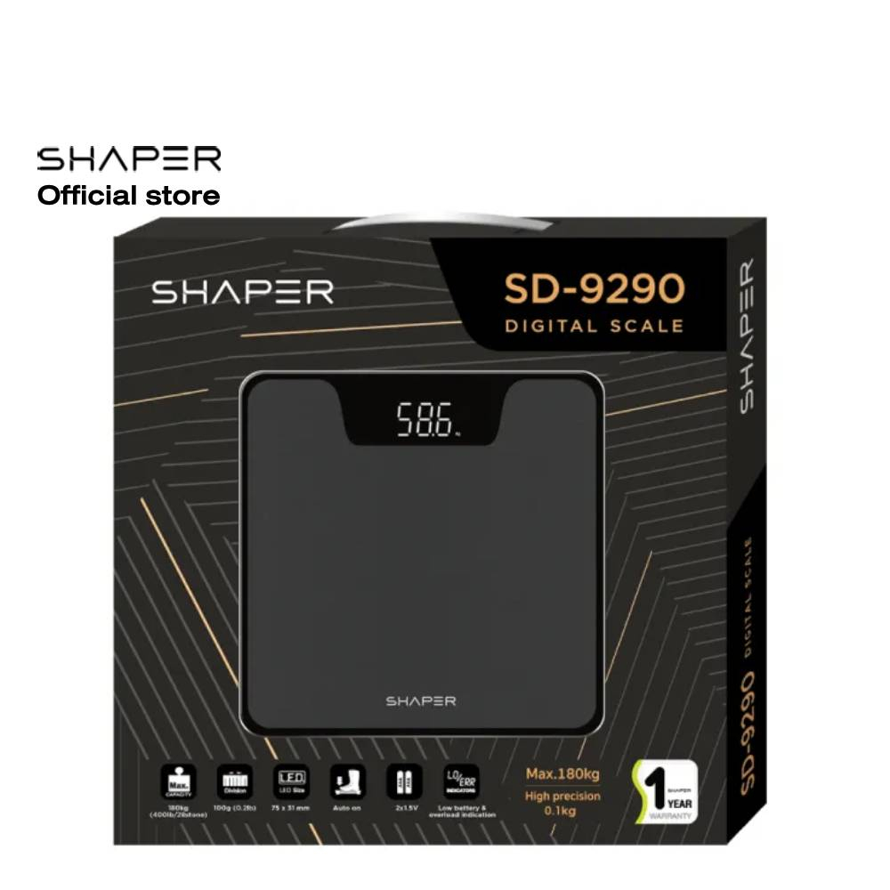 SHAPER เครื่องชั่งน้ำหนักบุคคลแบบดิจิทัล รุ่น SD-9290 สีดำ - รูปที่ 3
