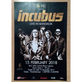 โปสเตอร์วงดนตรี Incubus live in bangkok