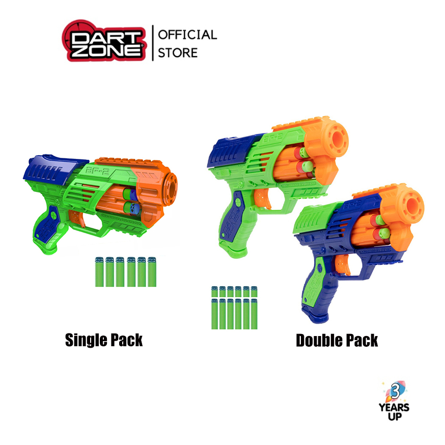 DART ZONE® Blitzfire Quickshot Blaster ปืนของเล่น กระสุนโฟม ดาร์ทโซน (แพ็คเดี่ยว/คู่) (ลิขสิทธิ์แท้)