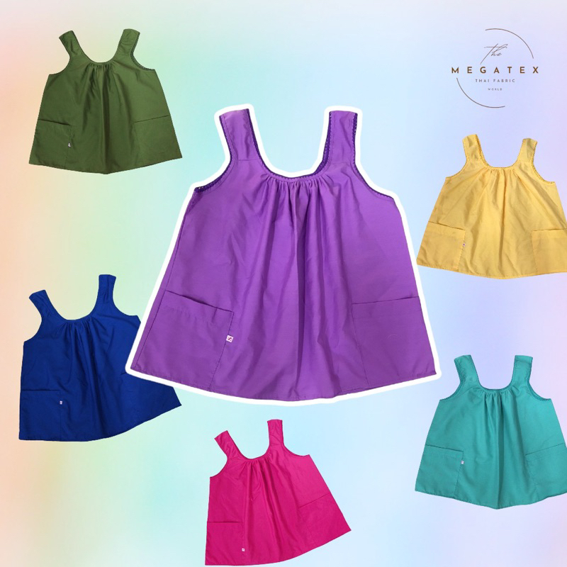 เสื้อคอกระเช้าผู้ใหญ่ ผ้าคอตตอน สีสันสวยงาม T0036