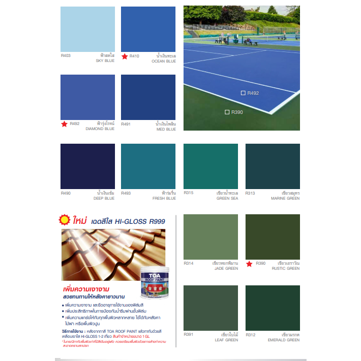 สีทาหลังคา TOA ROOF PAINT 1 แกลลอน