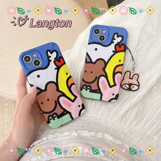 🌈Langton🌸ป้องกันการหล่น ขอบเต็ม ขาตั้ง ถอดได้ iphone 11 14 pro max การ์ตูน พร้อมอุปกรณ์เสริม น่ารักcase for iPhone 12 13