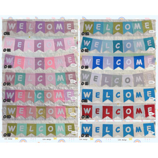 ธงWelcome สีกริตเตอร์+สักหราด ป้ายWelcome baby banner