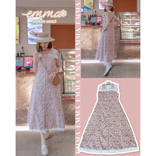 🌈🌿🌺🌼🌸💖❤️🇰🇷 Floral Lace Collar Sleeveless Maxi Dress