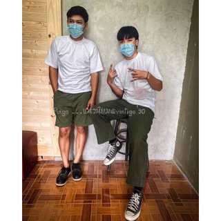 เสื้อยืดสีพื้นcottonวินเทจ/คอกลม/ใส่ได้ทั้งช/ญ