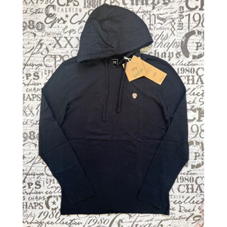 LONG SLEEVE ORGANIC COTTON HOODIE BLK