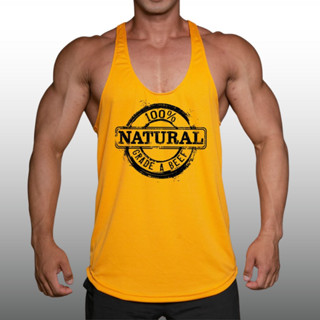 100% NATURAL GRADE A BEEF เสื้อกล้ามเพาะกายทรงคลาสสิค Bodybuilding Dry Fit Gym Tank Top