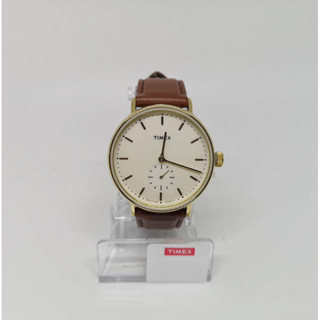 นาฬิกาTimex Fairfield Quartz Cream Dial Brown Leather Mens Watch TW2R37900