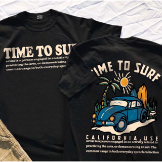 (พร้อมส่ง) เสื้อยืด TIME TO SURF - ผ้า Cotton100%