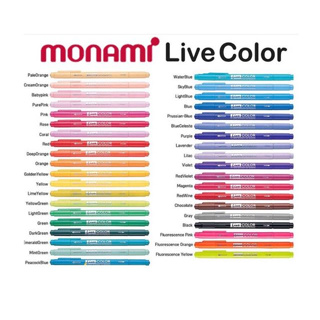 ปากกาสี Live Color ไลฟ์ คัลเลอร์ Monami ปากกาสีน้ำ โมนามิ ( 1ด้าม )