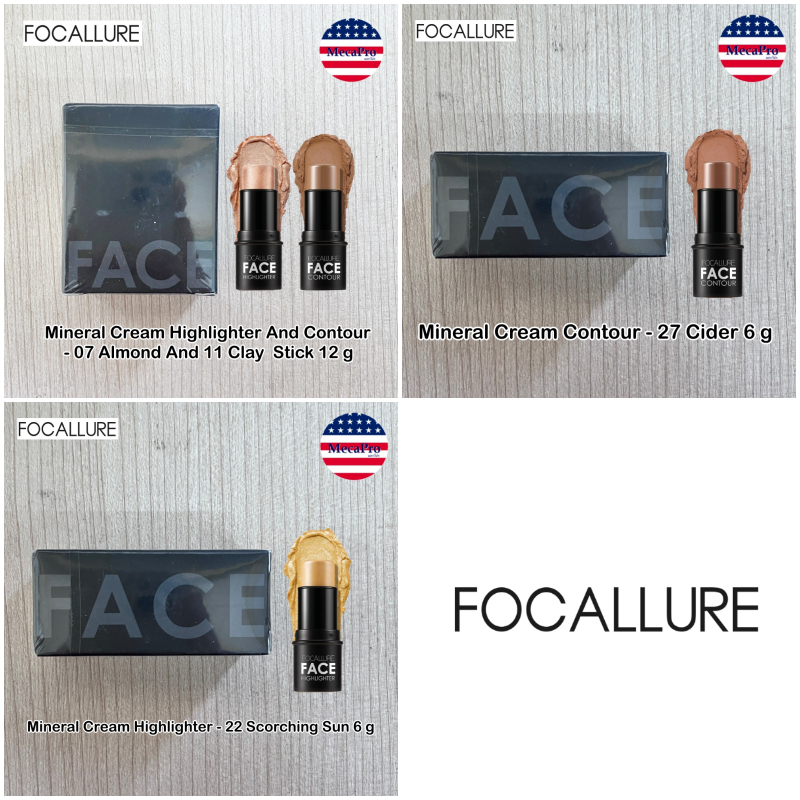 60% Sale!!! EXP.10/25 FOCALLURE® Mineral Cream Highlighter And Contour Stick คอนทัวร์ รองพื้นแบบแท่ง