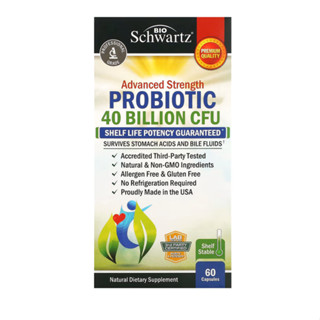 BioSchwartz Advanced Strength Probiotic 40 Billion CFU 60 Capsules