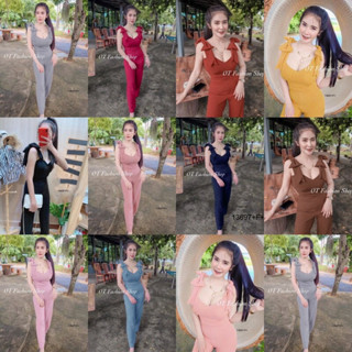 TW13697 Jumpsuit จั้มสูทแขนกุด ขายาว