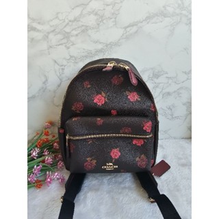 Mini Charlie Backpack with Tossed Peony Print Coach F66879