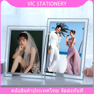 กรอบรูป A4 รอบกรูปกระจกคริสตัล กรอบรูปกระจก วางได้สองแนว กระจกแนวตั้ง กรอบรูปแนวนอน กรอบรูปมินิมอล