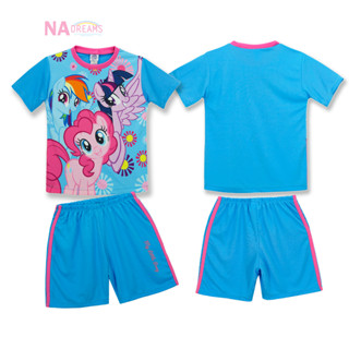 My Little Pony ชุดเซตเด็ก ชุดเสื้อกางเกงสปอร์ต ชุดเด็กผู้หญิง ลายโพนี่ จาก NADreams สีฟ้า