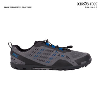 XERO SHOES Barefoot shoe รองเท้าผ้าใบรุ่น AQUA X SPORT ผู้ชาย สี Steel Gray / Blue รองเท้าเทรล ลุยน้ำ ARM-SGB