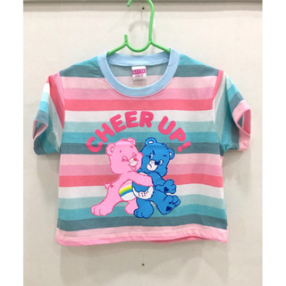 🌈❤️🧸มาใหม่ค่ะ🌈เสื้อครอปลายริ้วแคร์แบร์ เสื้อยืดcarebears สีสวยลายชัด น่ารักมากค่ะ❤️🧸🌈