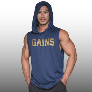 GAINS เสื้อฮู้ดแขนกุด Sleeveless Hoodies