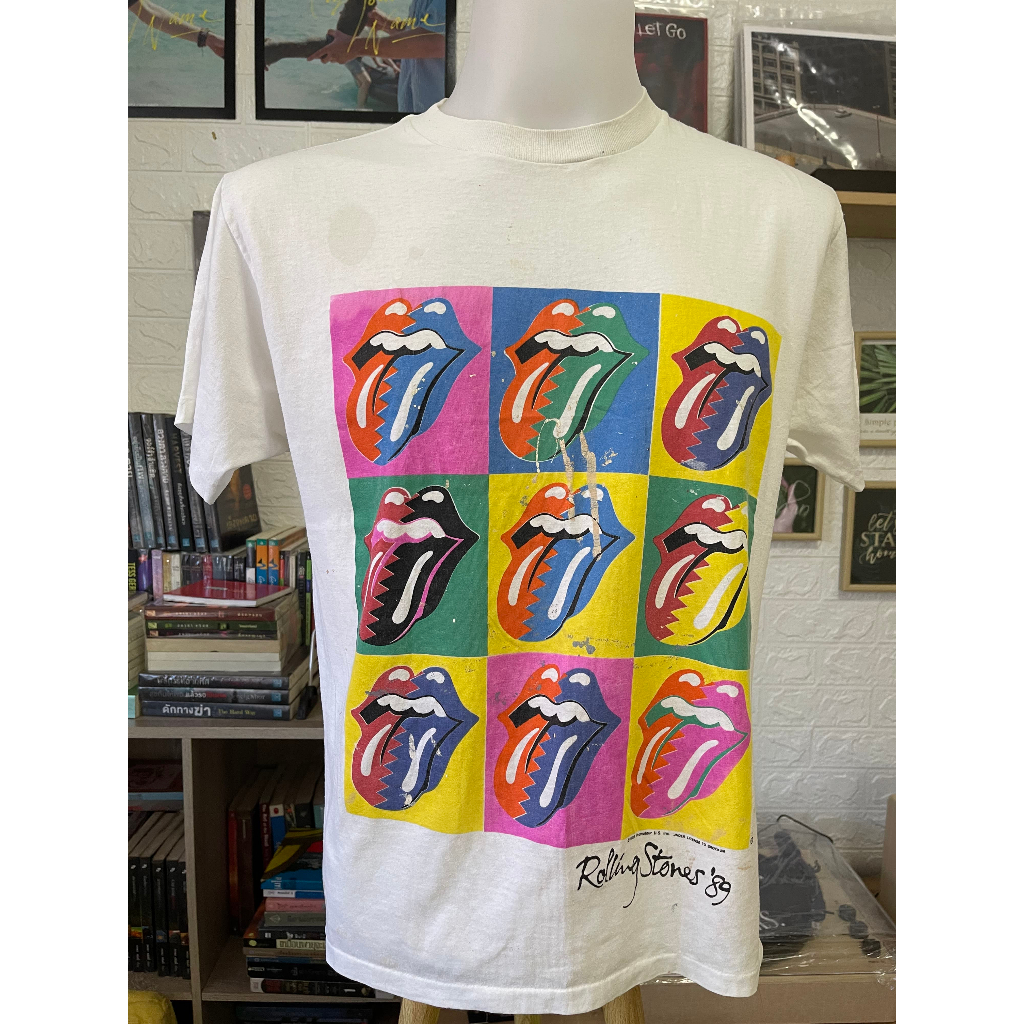 เสื้อวงวินเทจ Vintage Original 1989 Rolling Stones North American Tour Concert สีขาว ตะเข็บเดี่ยว