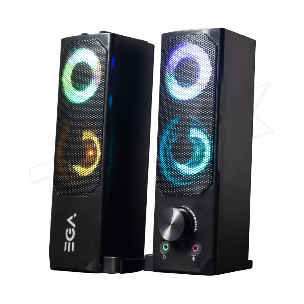EGA TYPE S3 ลำโพงคอม SPEAKER ลำโพงมีไฟ ไฟLED ระบบเสียง Stereo Speakers ใช้งานง่าย ลำโพงเกมมิ่ง Gaming