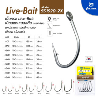 เบ็ดกล่อง สแตนเลส Pioneer Live-Bait SS1920-2X