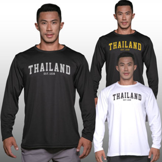 THAILAND เสื้อแขนยาวนักกล้าม  Men’s Bodybuilding Long Sleeve Athletic Gym Shirt