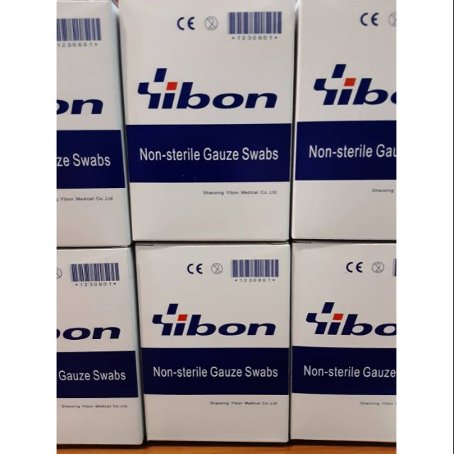 **คละยี่ห้อ*ผ้าก๊อซ 8 พับ ยิบบอน Yibon gauze swabs /กล่อง (10ซอง/กล่อง)-ผ้าก๊อซ GAUZE Non-sterile YI