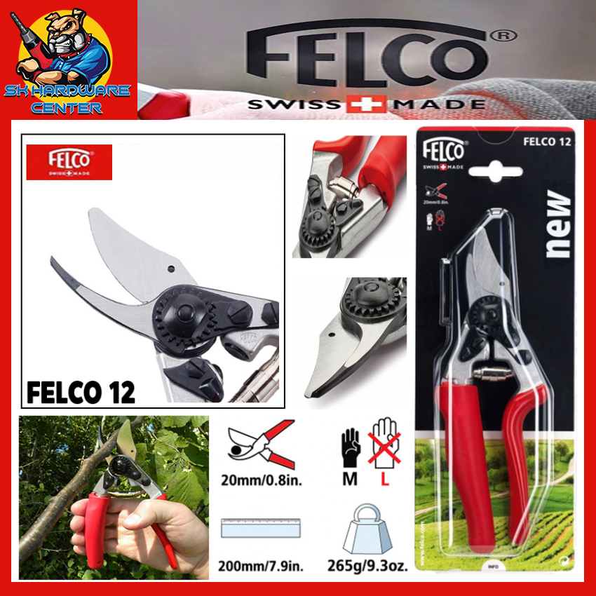 กรรไกรตัดกิ่งไม้ แบบมือจับลูกปืน ตัดกิ่งไม้ได้ถึงขนาด 20mm ขนาดมือเหมาะกับคนไทย FELCO รุ่น FELCO12