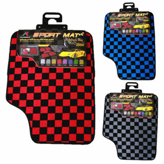 K-RUBBER พรมปูพื้นรถยนต์ลายตารางหมากรุก ขนาดFree Size ชุด 5 …